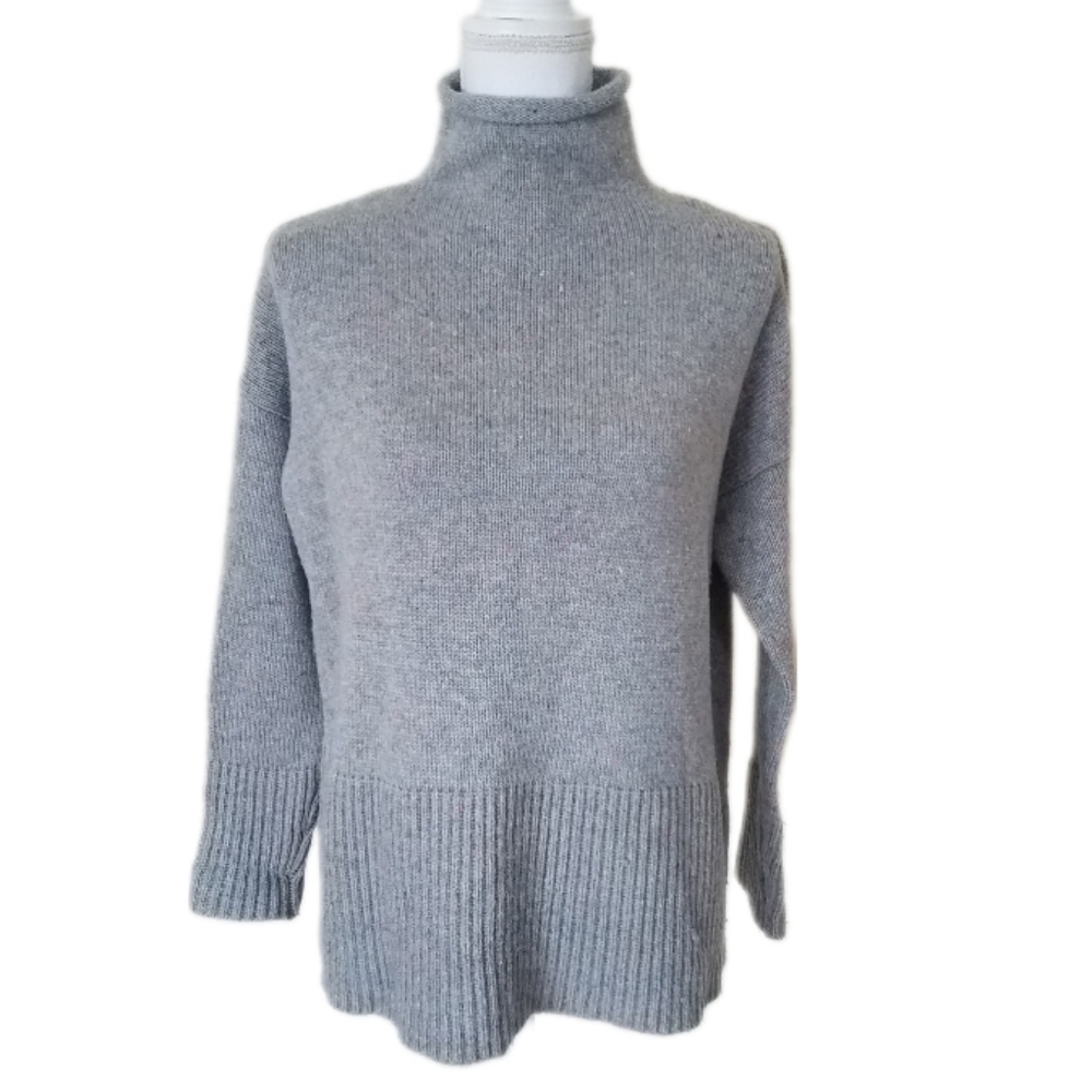 French Connection Autumn Walk Roll Neck Sweater Gray Speckled Size Small
